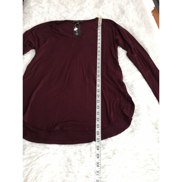 INC Shirt Long Sleeves Burgundy V-Neck Casual Pullover Size S - Picture 4 of 11